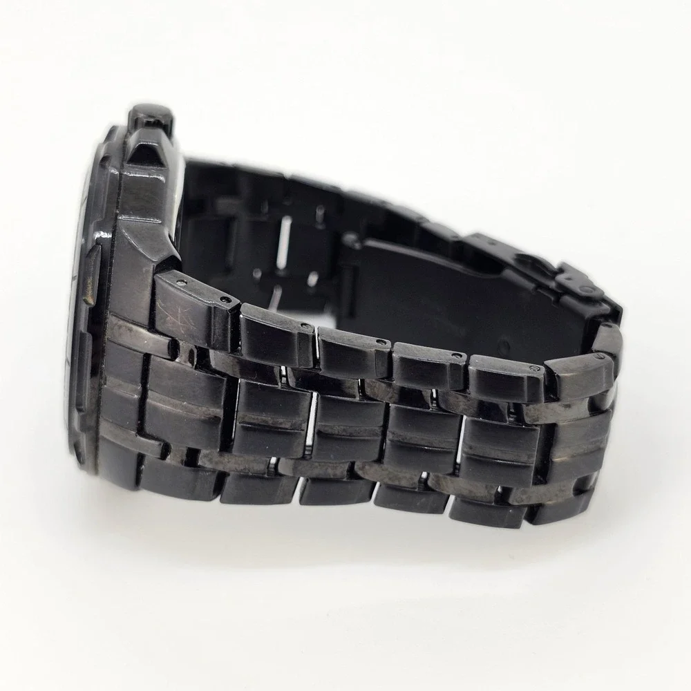 Armitron Men's Watch 46MM Black Dial Day Date Black Bracelet Band 6